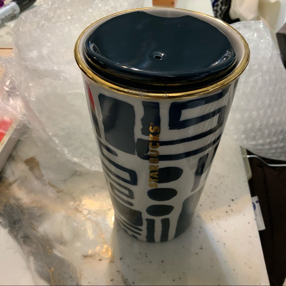 STARBUCKS NAVY RARE CERAMIC TRAVEL Mug 2015 - Picture 8 of 8